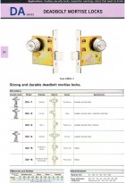 DEADBOLT MORTISE LOCKS DA SERIES 0
